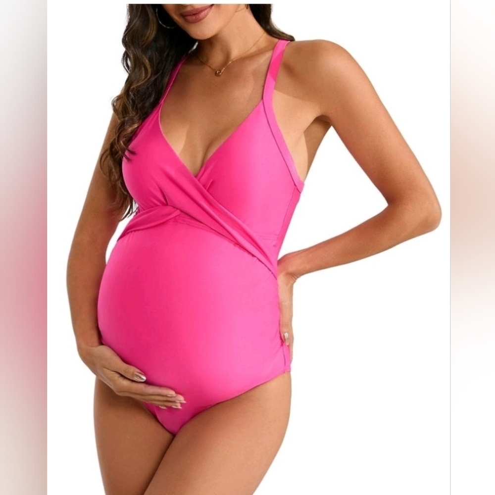 New with tags! Fashion Womens Medium Pink Maternity One Piece Swimsuit